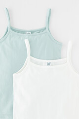 майка  для девочки  К 1187-2уп/голубой опал,сахар