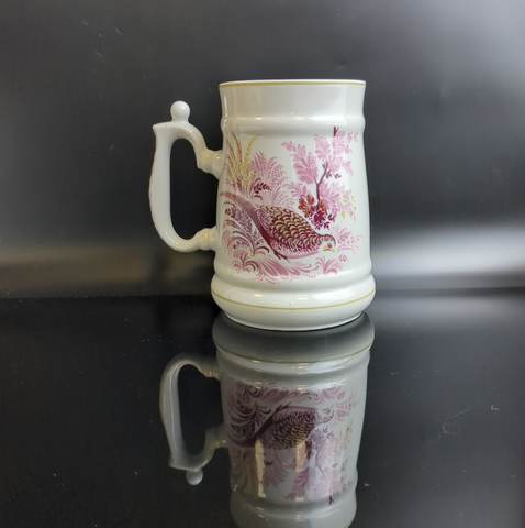 Кружка пивная "Фазан" Дмитровский фарфор (Вербилки), красивая роспись, винтаж СССР 1965-1991 год