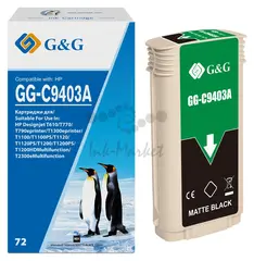 Картридж GG 72 GG-C9403A для HP DJ T610/T620, T770, T1100, T1120, T1200/T2300, T1300/T790, черный матовый (130 мл)