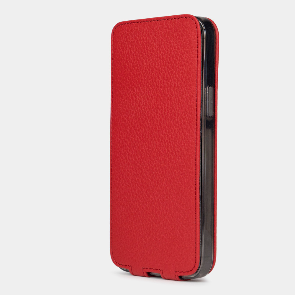 Чехол для iPhone 13 Pro Max из кожи теленка, красного цвета