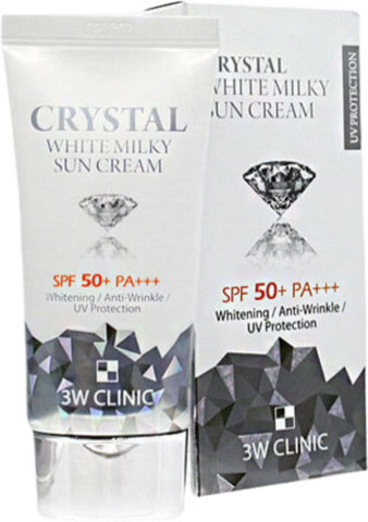3W CLINIC Crystal White Milky Cream Крем для лица осветляющий с молочным протеином