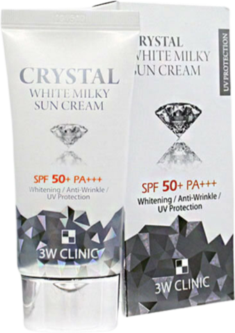 3W Clinic Crystal White Milky Cream Крем для лица осветляющий с молочным протеином