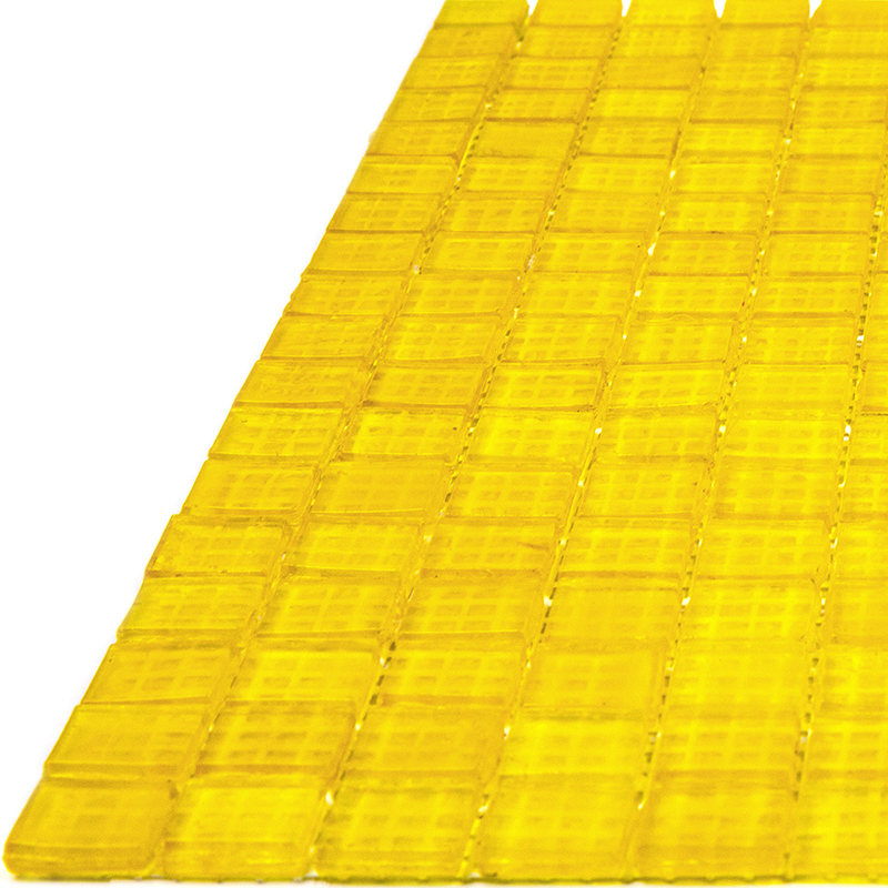 NT83 Мозаика для кухни на фартук одноцветная чип 15 стекло Alma Mono Color желтый квадрат глянцевый