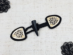 Застежка клевант, р. 16х4,7 см, чёрный с золотом