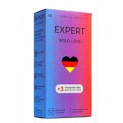 Презервативы EXPERT WILD LOVE № 12+3 (ребристые с точками), 12+3 шт.
