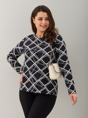 Лонгслив ЛНкл-081/черный-абстракциялинии