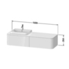 Duravit Happy D.2 Plus Столешница 16x1300x550мм для тумбы #HP4934, HP4944, HP4954, HP4963, HP4973 с вырезом под 1 раковину DX, цвет: graphite supermat HP031HR8080