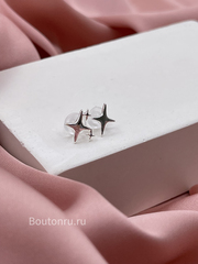 Серьги звездочки серебристые