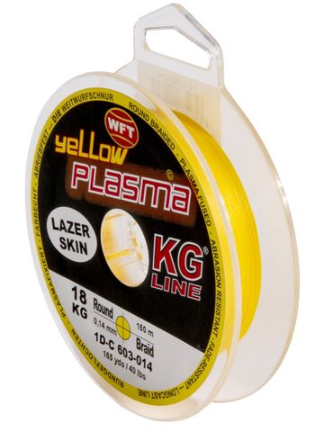 Леска плетёная WFT KG PLASMA LAZER SKIN Yellow 150 м, 0.14 мм