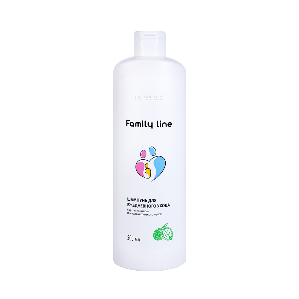 Liv-delano Family Line Шампунь для ежедневного ухода с Д-пантенолом и маслом грецкого ореха, 500 мл
