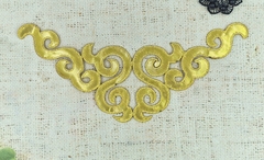 Термоаппликация орнамент, р. 24,5см х 8см, золото