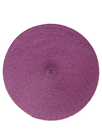 Термосалфетка круглая кухонная плейсмат Dutamel салфетка сервировочная плетеная фиолетовая DTM-015 диаметр 30 см - 1 шт
