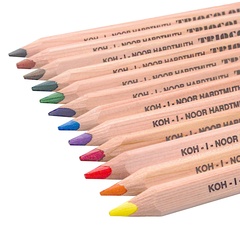 Карандаши цветные неокрашенный корпус KOH-I-NOOR jumbo TRIOCOLOR 3152, 12цв, картон.упак.
