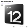 Табличка Этаж 12, на дверь и стену, навигационная и информационная, серия CONCEPT, 18х18 см, Айдентика Технолоджи