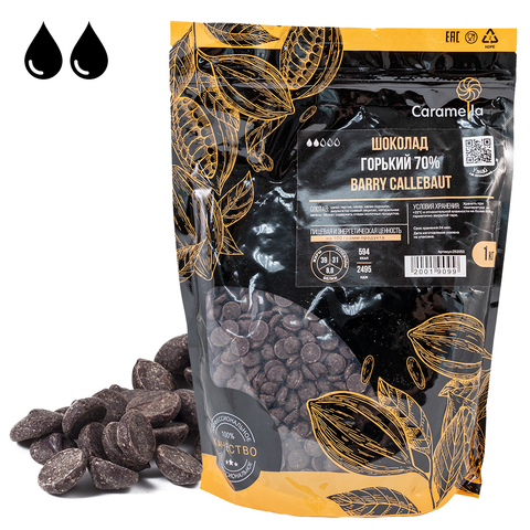 Шоколад Callebaut горький 70%, 1 кг