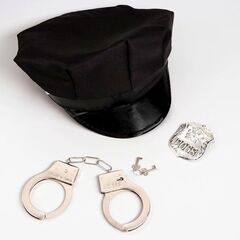 Эротический набор «Секс-полиция»: шапка, наручники, значок - 