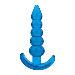 Голубая анальная елочка Medium Beaded Plug - 11,4 см. - 