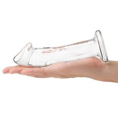 Прозрачный стеклянный фаллоимитатор 6’’ Glass Dildo With Veins & Flat Base - 15,2 см. - 
