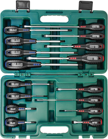 Jonnesway D04PP16S Набор отверток стержневых FULL STAR, 16 предметов 47914
