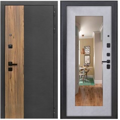 Купить Входная дверь L 46 - ФЛЗ 603 ПВХ бетон снежный с зеркалом