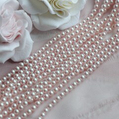 Майорка Pink Pearls 4 мм, розовая, 1 нить, МА079