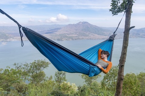 Картинка гамак туристический Ticket to the Moon original hammock Aqua/Dark Grey - 4