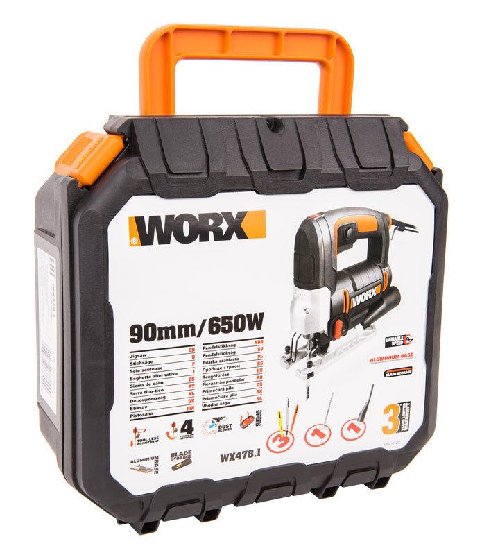 Лобзик WORX WX478.1, 650Вт, кейс