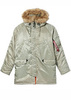 Куртка Аляска Alpha Slim Fit N-3B Parka (бежевая - dark khaki/orange)