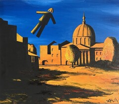 «Ночной полет» 1991 г. Игорь Новиков 50х60 см (холст, масло)