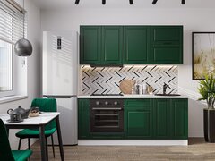 Прямая модульная кухня Дублин-01 Special Green - Белый 2140*1900*600