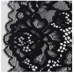 Кружево эластичное черное 23 см, букет