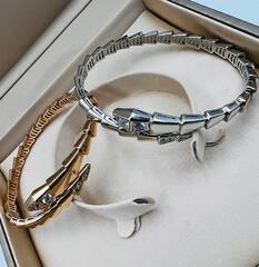 87089 - Браслет ЗМЕЯ -SERPENTI тонкий в розовой позолоте,lux качество VGOLD