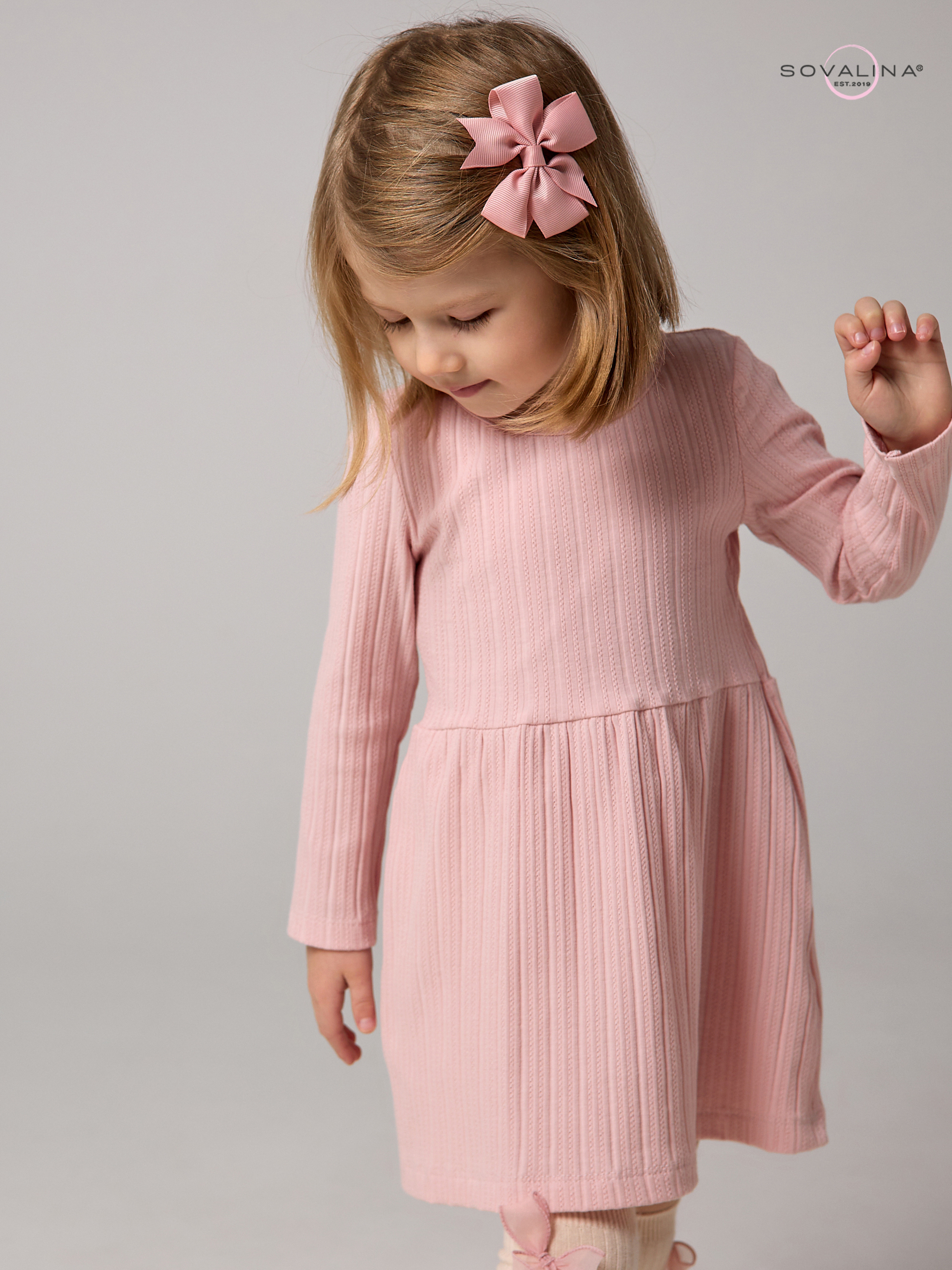 Платье Эля косичка пудра