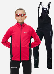 Детский лыжный костюм с высокой спинкой Nordski Jr. Advance Active Pink/Black