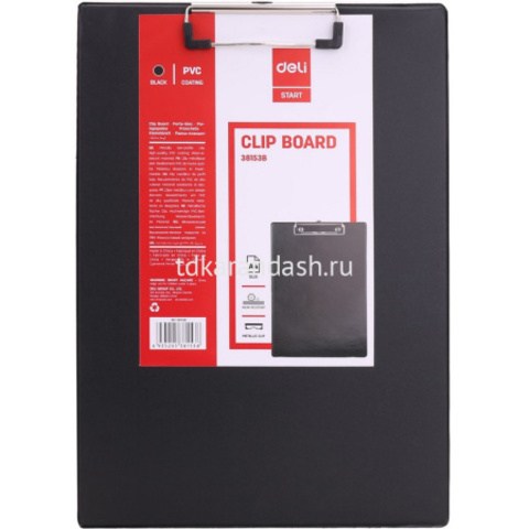 Планшет с зажимом А4 PVC черный