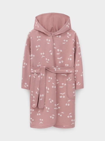 халат  для девочки  К 5763/серая пудра,крупная вишня