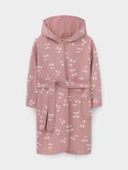 халат  для девочки  К 5763/серая пудра,крупная вишня