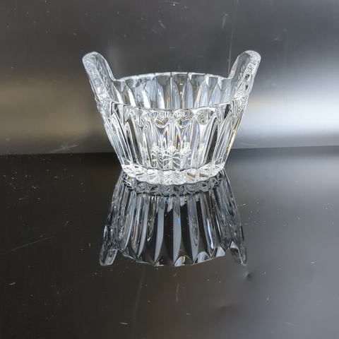 Икорница хрустальная необычный дизайн, алмазная грань, геометрический орнамент, винтаж СССР 1970-1990 гг