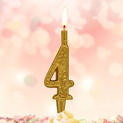 Свеча-цифра тортовая Золотой узор 