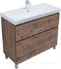 Aquanet 345682 Тумба с раковиной Алвита new 100 (Flash) напольная 2 ящ. цв.дуб веллингтон табак (345682)
