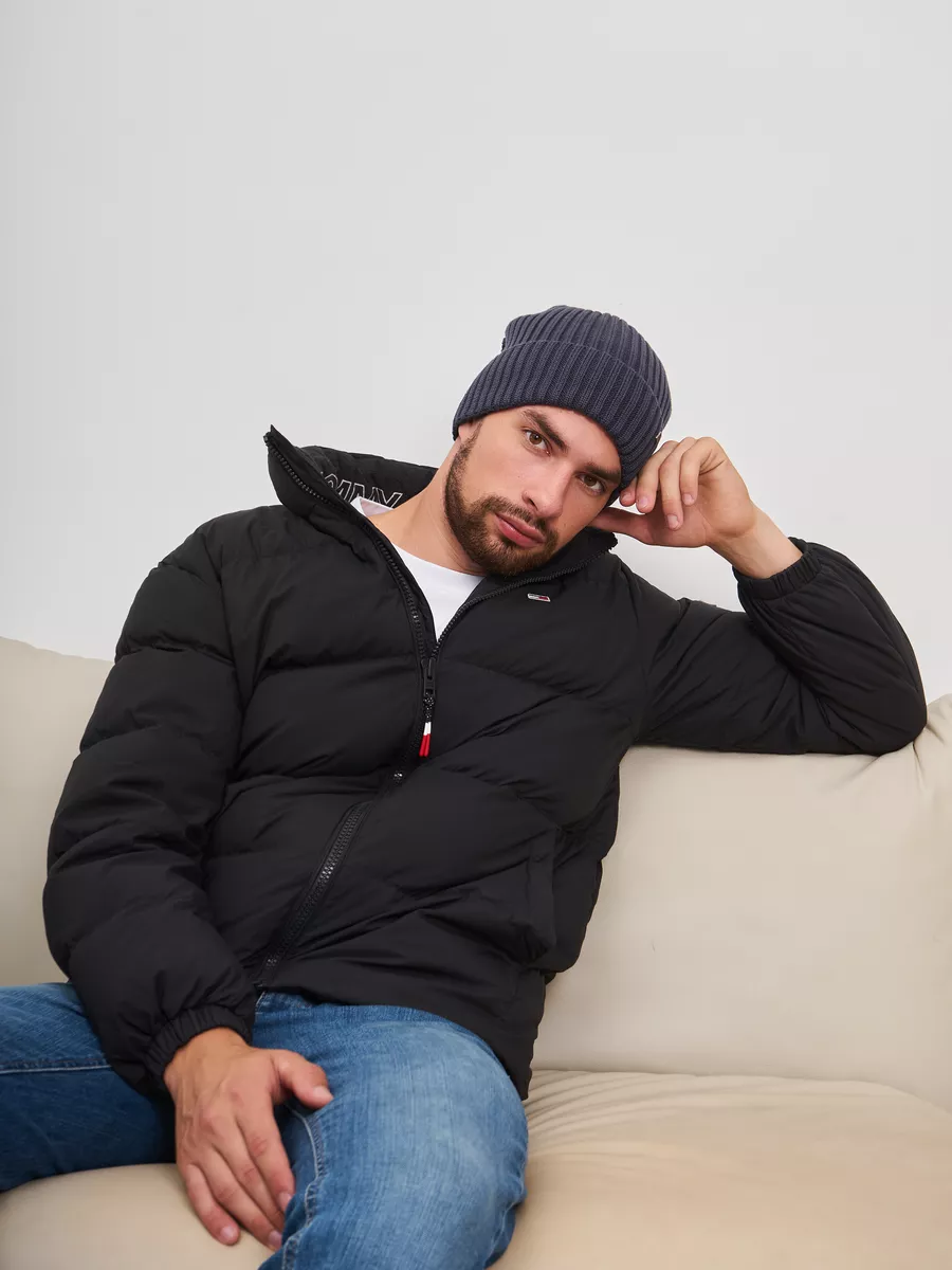 Шапка зимняя на флисе вязаная бини