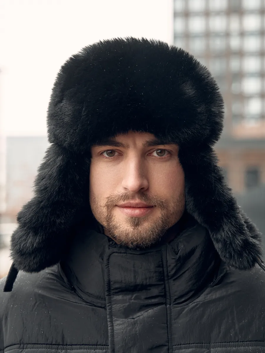 Шапка-ушанка мужская