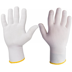 Перчатки защитные нейлоновые JetaSafety JS011n цв. белый р.М (12 пар/уп)