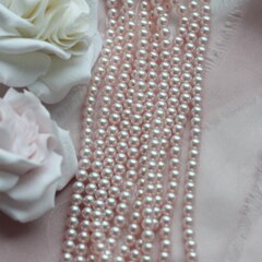 Майорка Pink Pearls 4 мм, розовая, 1 нить, МА079