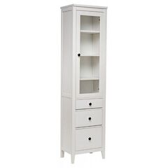 Шкаф с витриной для посуды Кантри 13 (белый лак), 49,2х197,2х36,4 см