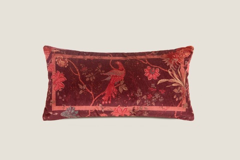 Подушка декоративная 30х60 Frati Home Райская птица Bordeaux бордовый