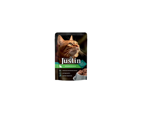 Корм Justin с кроликом  в соусе 75г