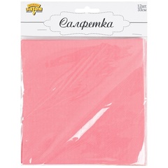 Салфетки однотонные, Розовый, 33 см, 12 шт.