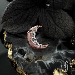 Накрутка "Lunation" - Розовое золото - White CZ