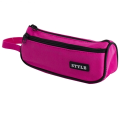 Пенал - косметичка Alingar, ткань, молния, боковой карман, петля, 195 х 80 х 45 мм, "STYLE", малиновый неон, европодвес